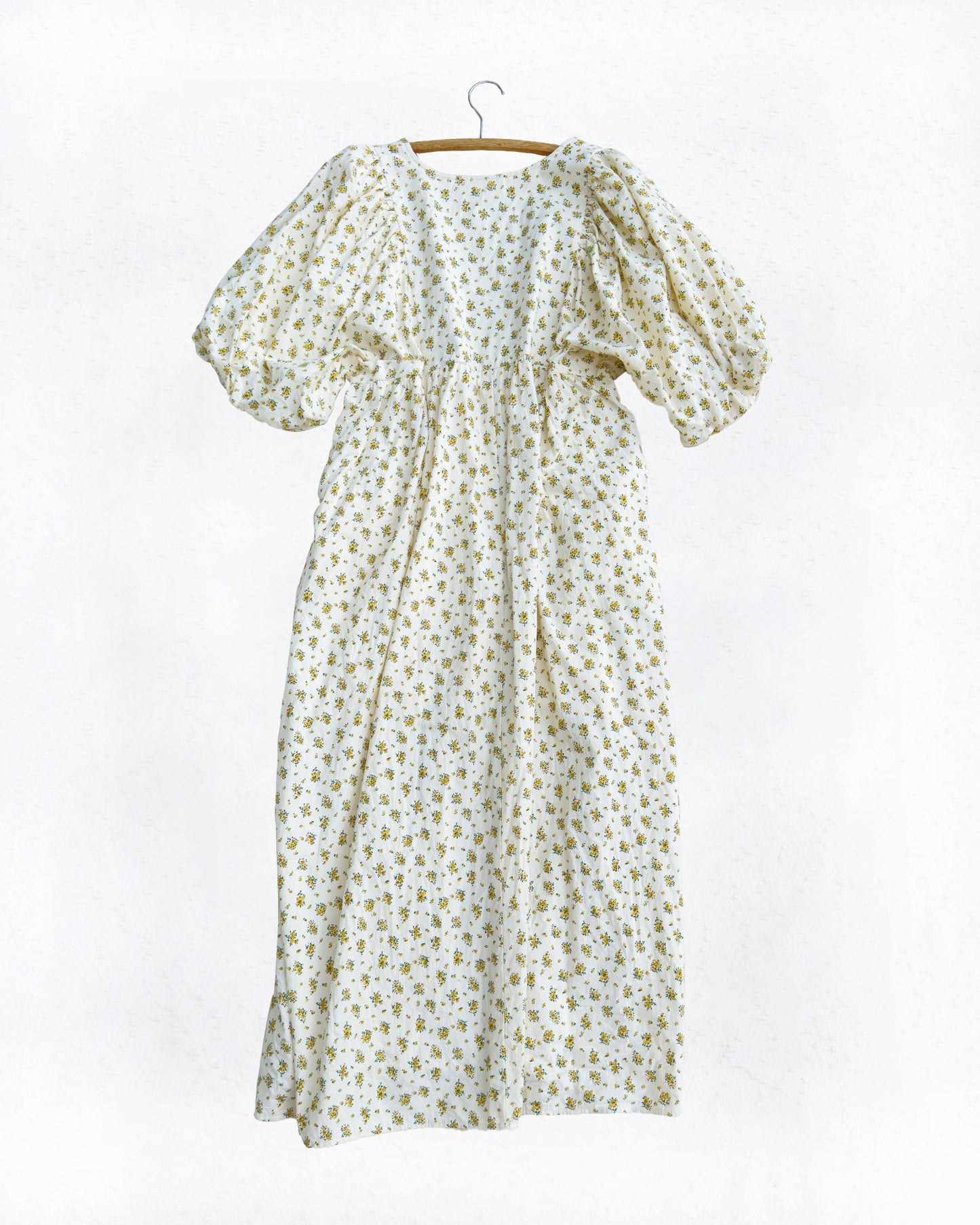 Puff Sleeve Cotton Maxi Dress (L)