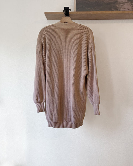 Cotton Oversized Knit Cardigan (S)
