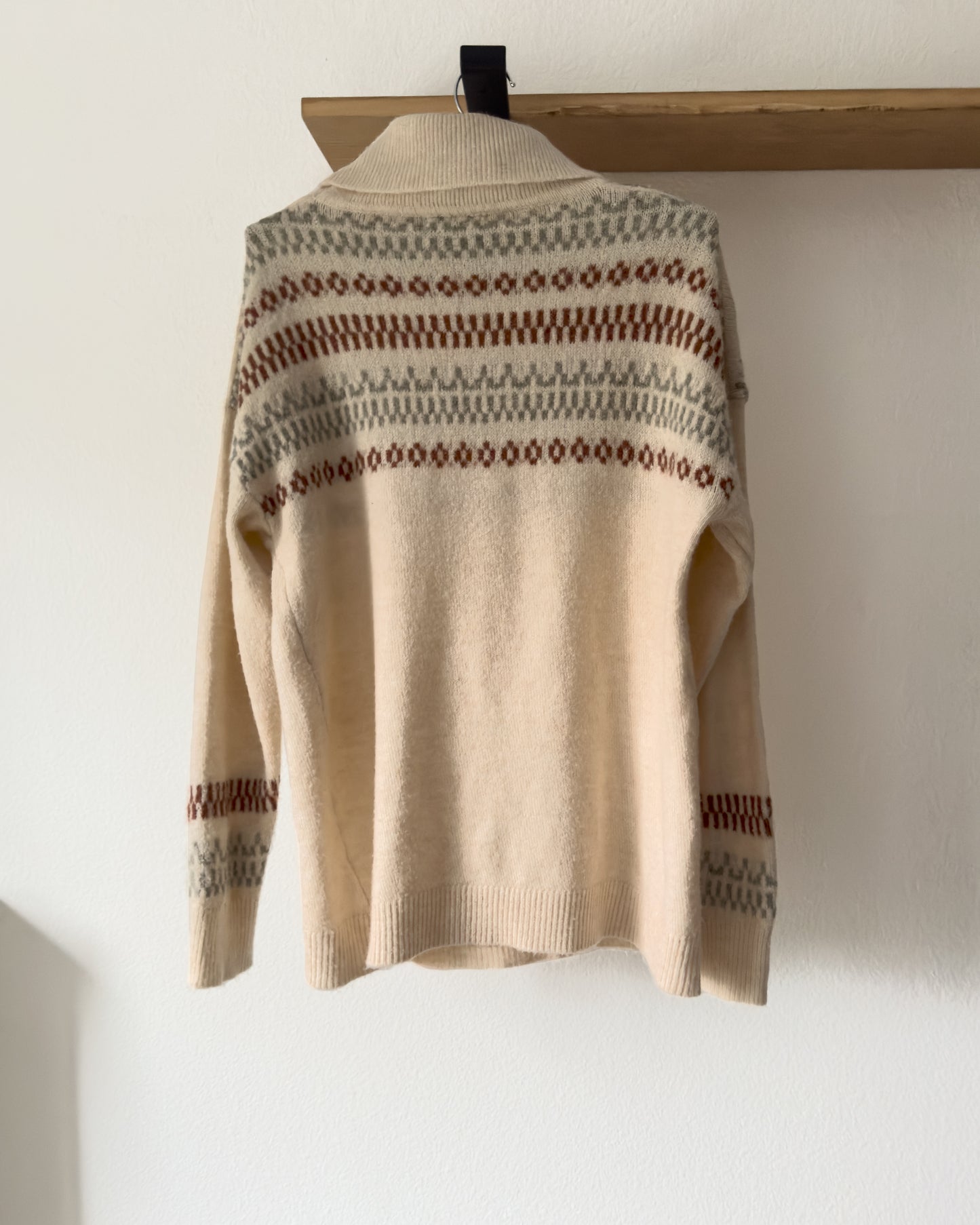Printed Accents Cowl Neck Sweater (S/M)