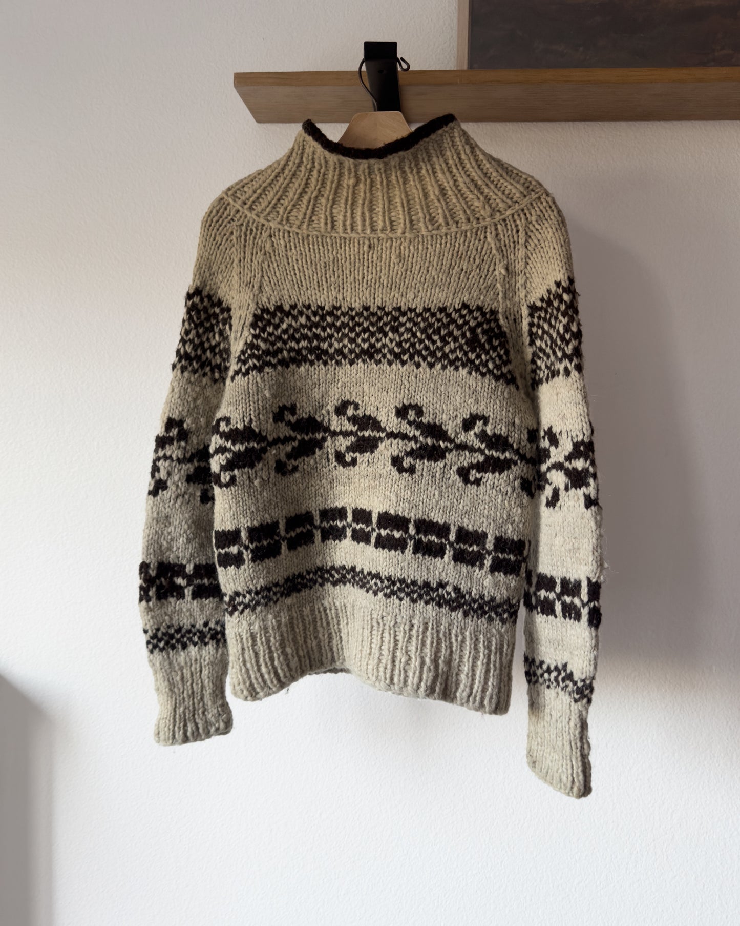 Cowichan Vintage Wool Pullover Sweater (XS)
