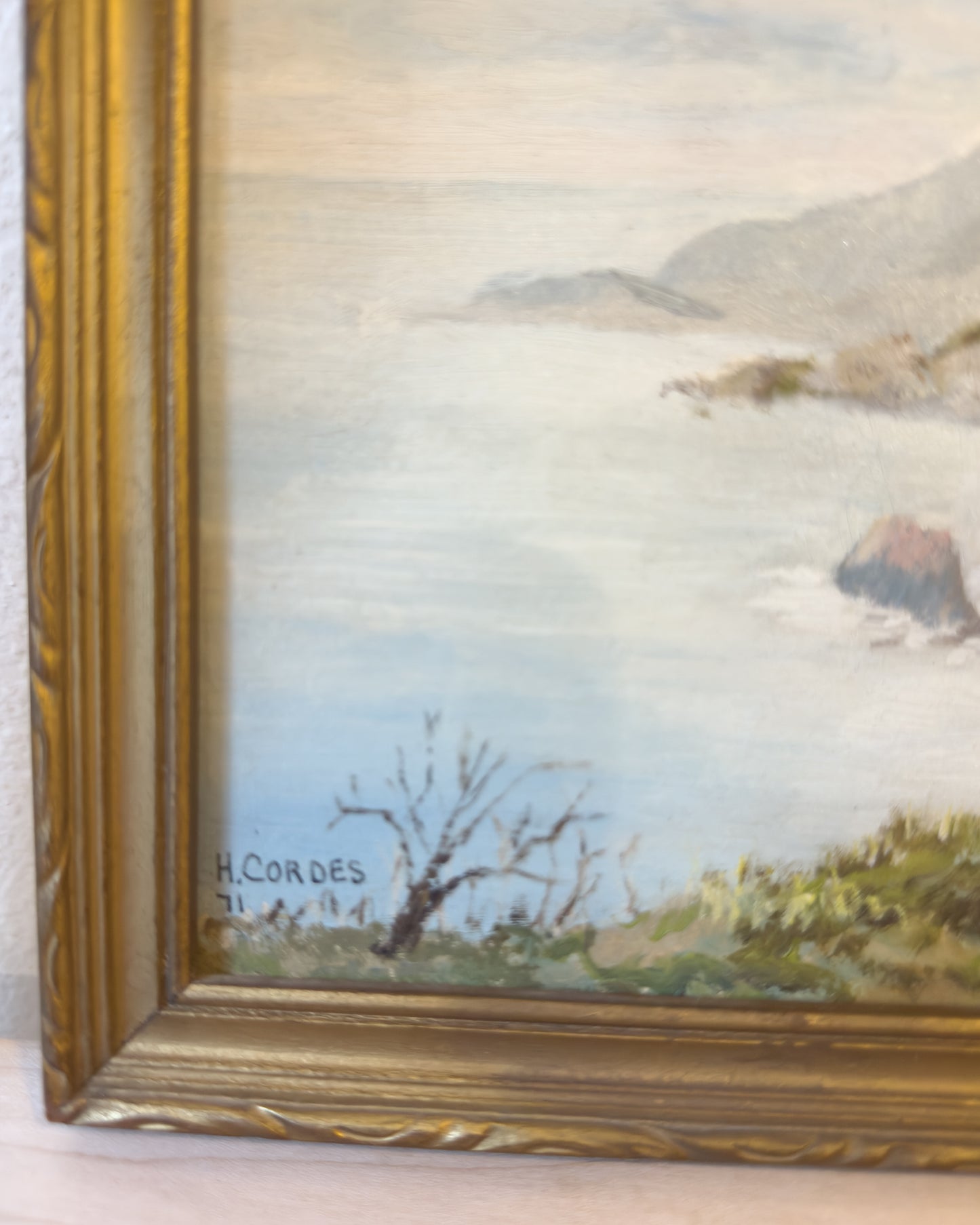 Vintage Coastal Mountain Oil Paintings (Set of 2)