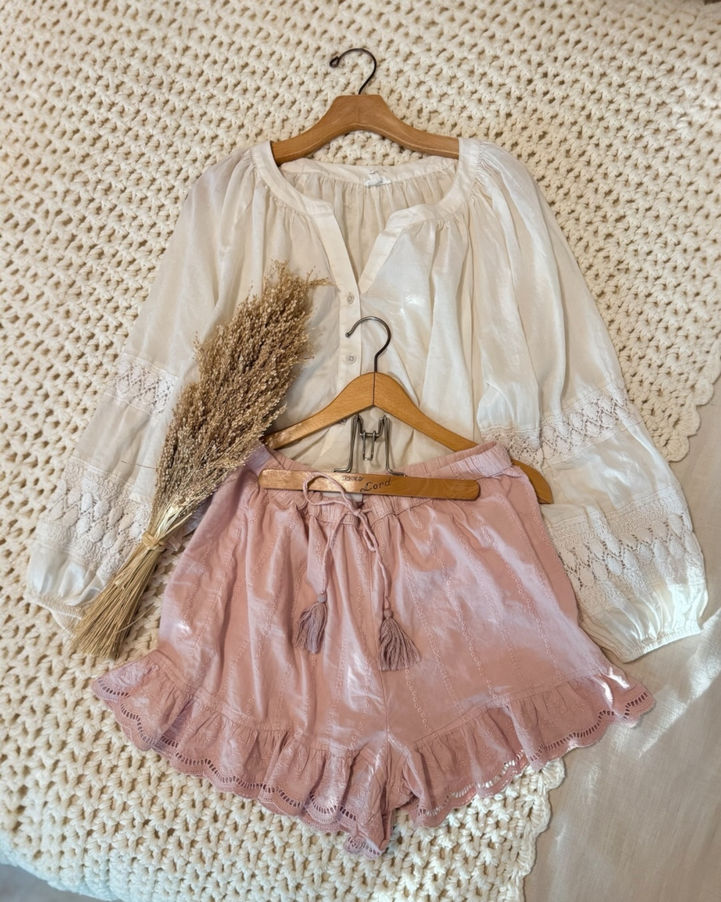 Crochet Sleeve Button Top (M/L)
