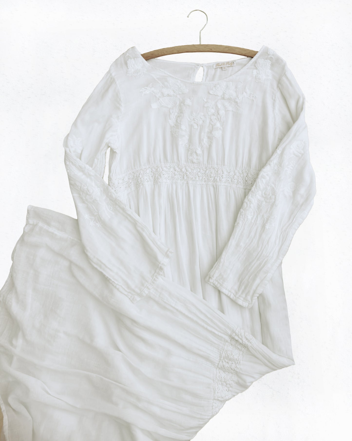 Embroidered Cotton Maxi Dress (M - XL)