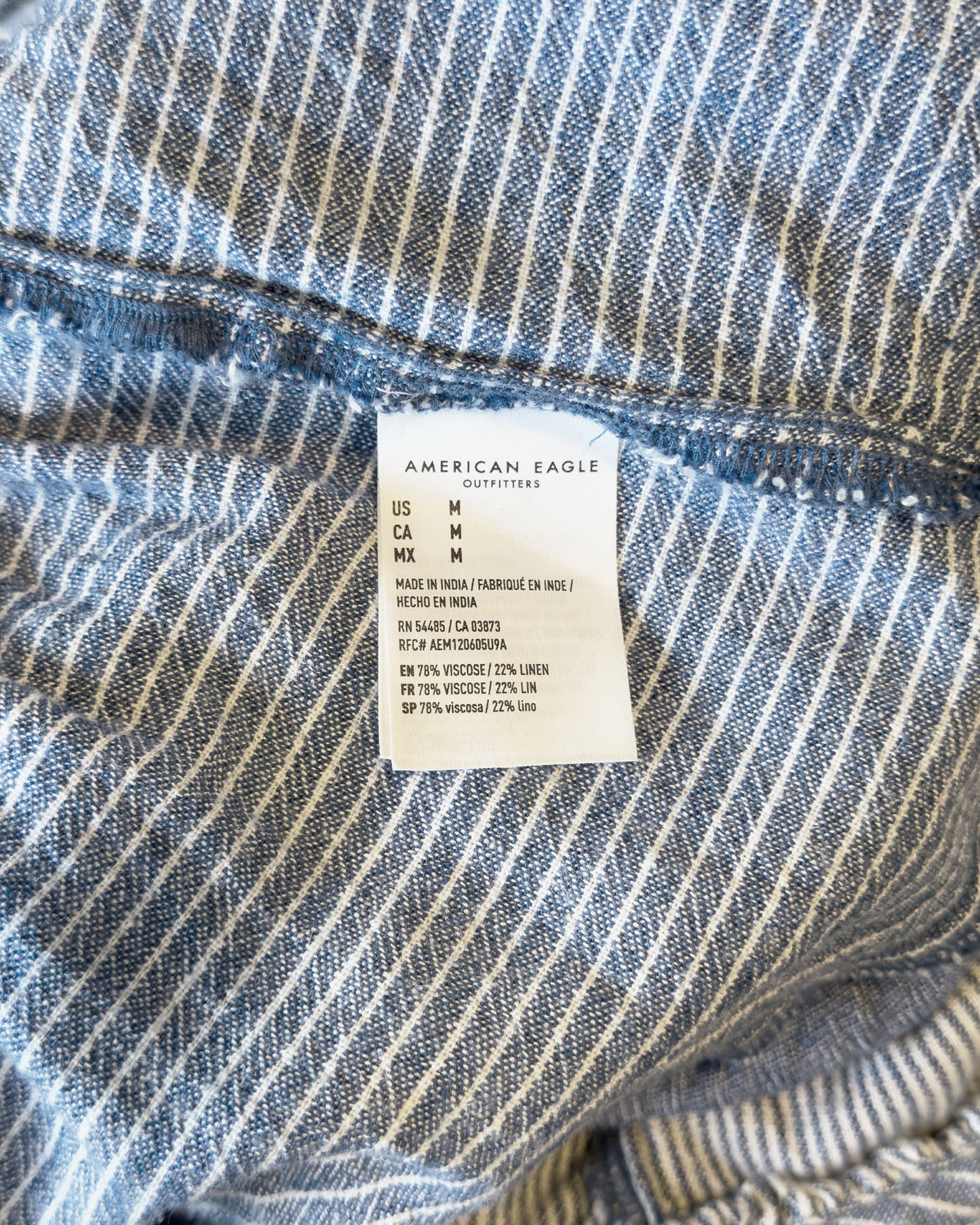 AE Linen Blend Tiered Dress (M)