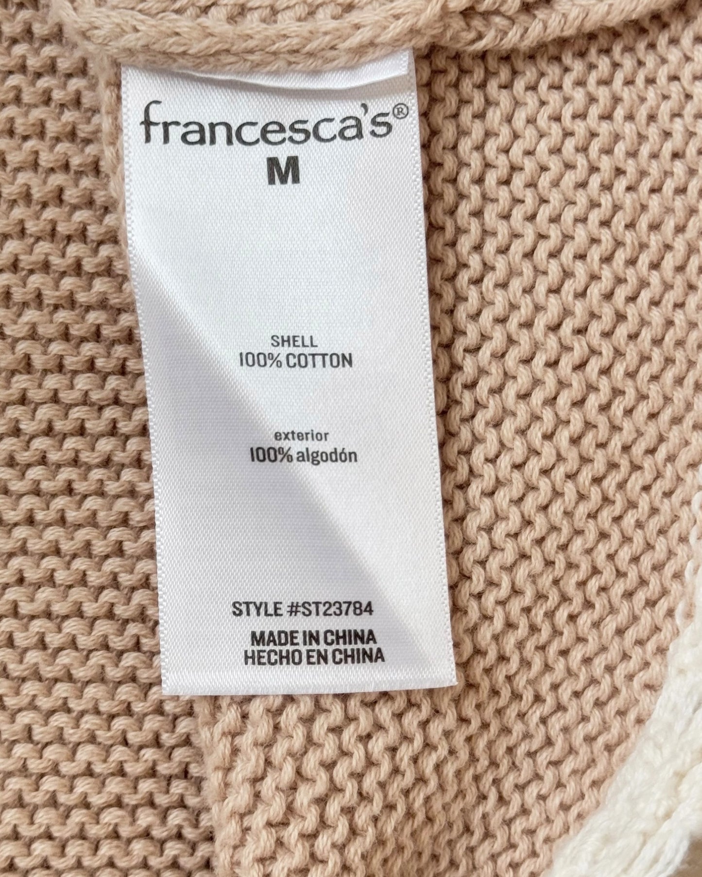 Crochet Trim Cardigan Sweater (M)
