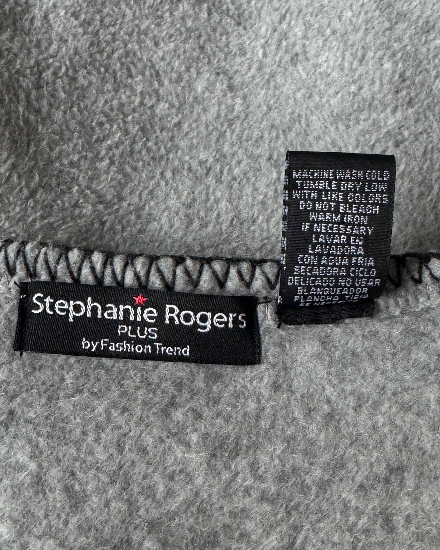 Embroidered Snowmen Fleece Cardigan (1X)