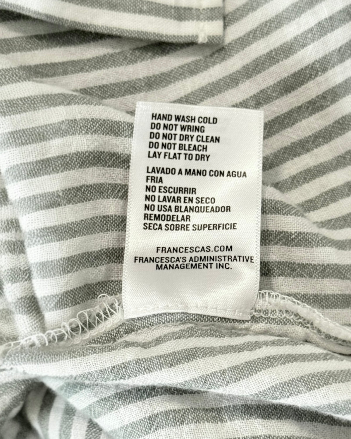Linen Striped Button Down Top (L)