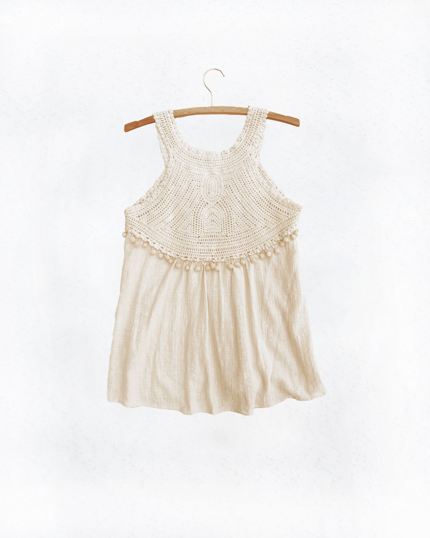 Boho Crocheted Cotton Top (M)