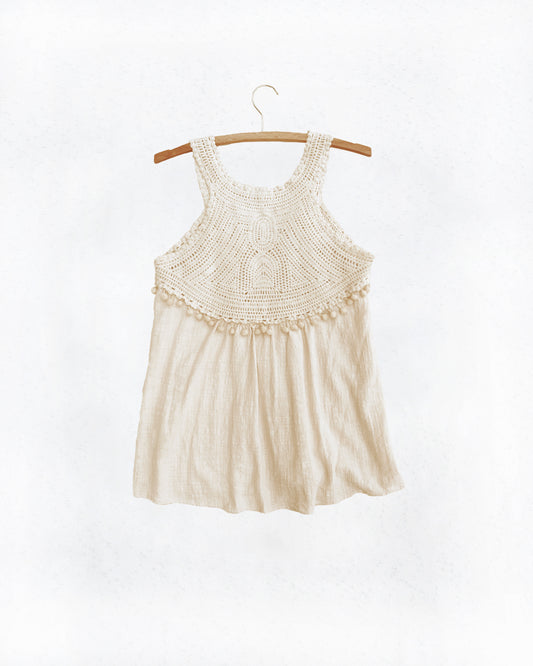 Boho Crocheted Cotton Top (M)