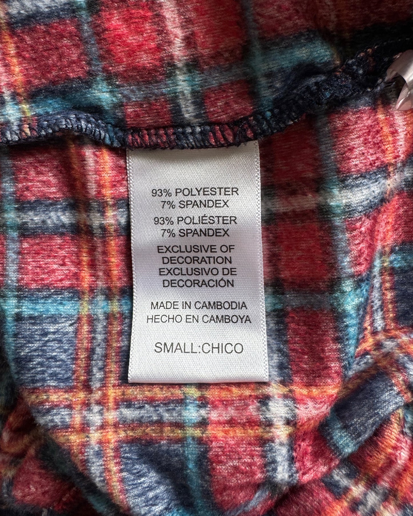 Velour Plaid Pajama Pants Set (S)