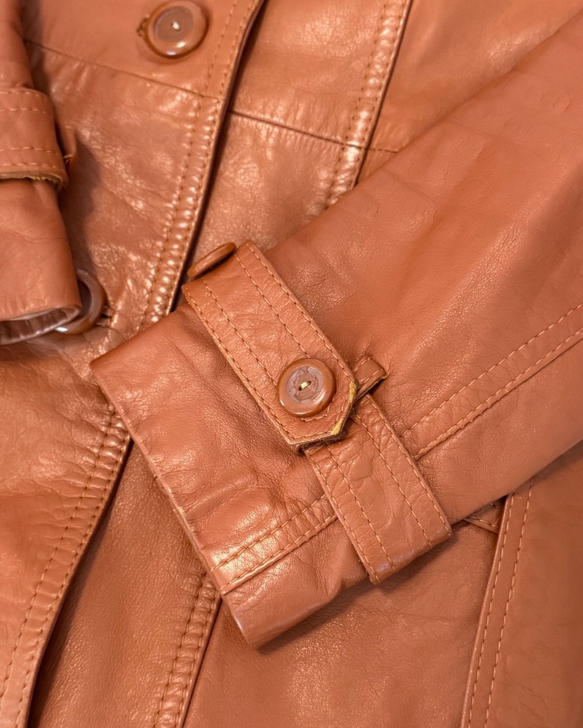 Vintage 1970s Leather Trench Coat (Vintage Sizing  7/8 | Modern Sizing 2-4)
