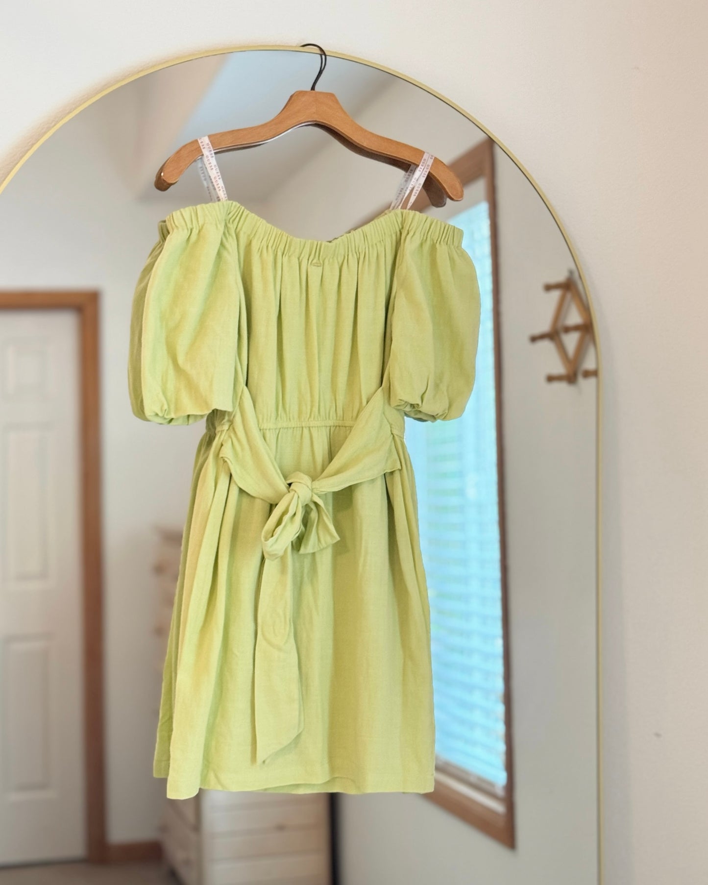 NEW Guess Linen Blend Off-The-Shoulder Dress | M/L