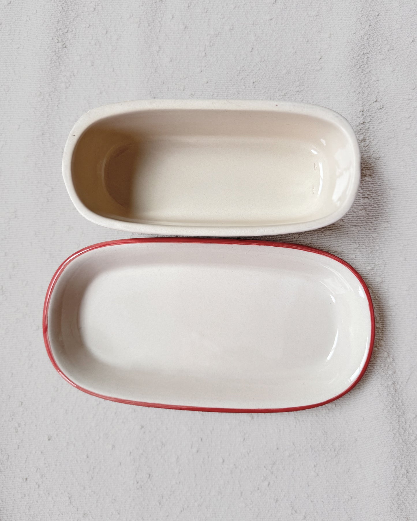 Vintage Christmas Butter Dish & Syrup Set