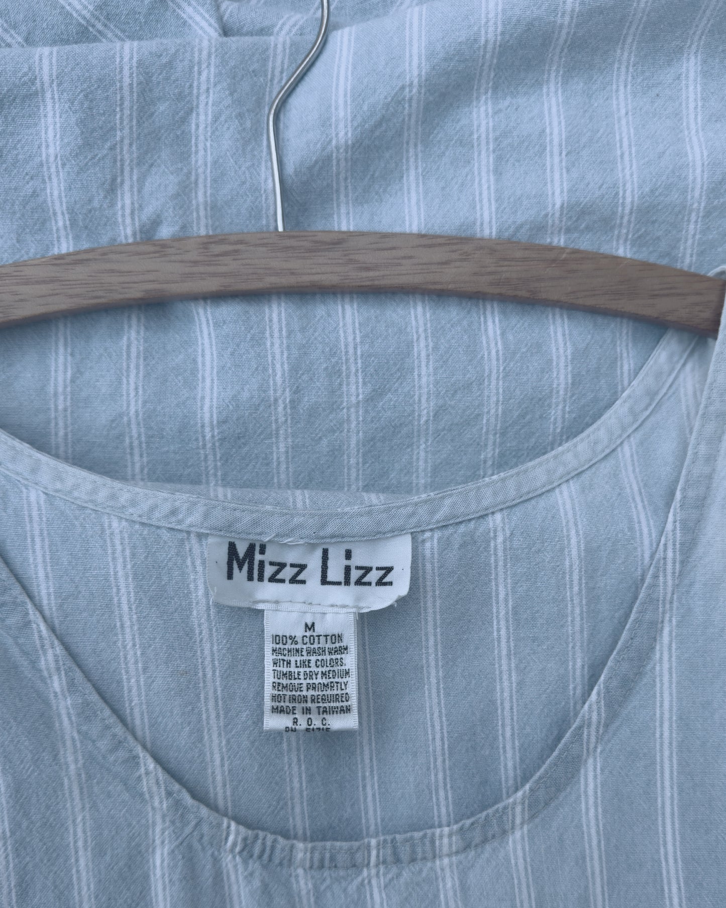 Vintage Stripe Drop-Waist Midi Dress (M/L)