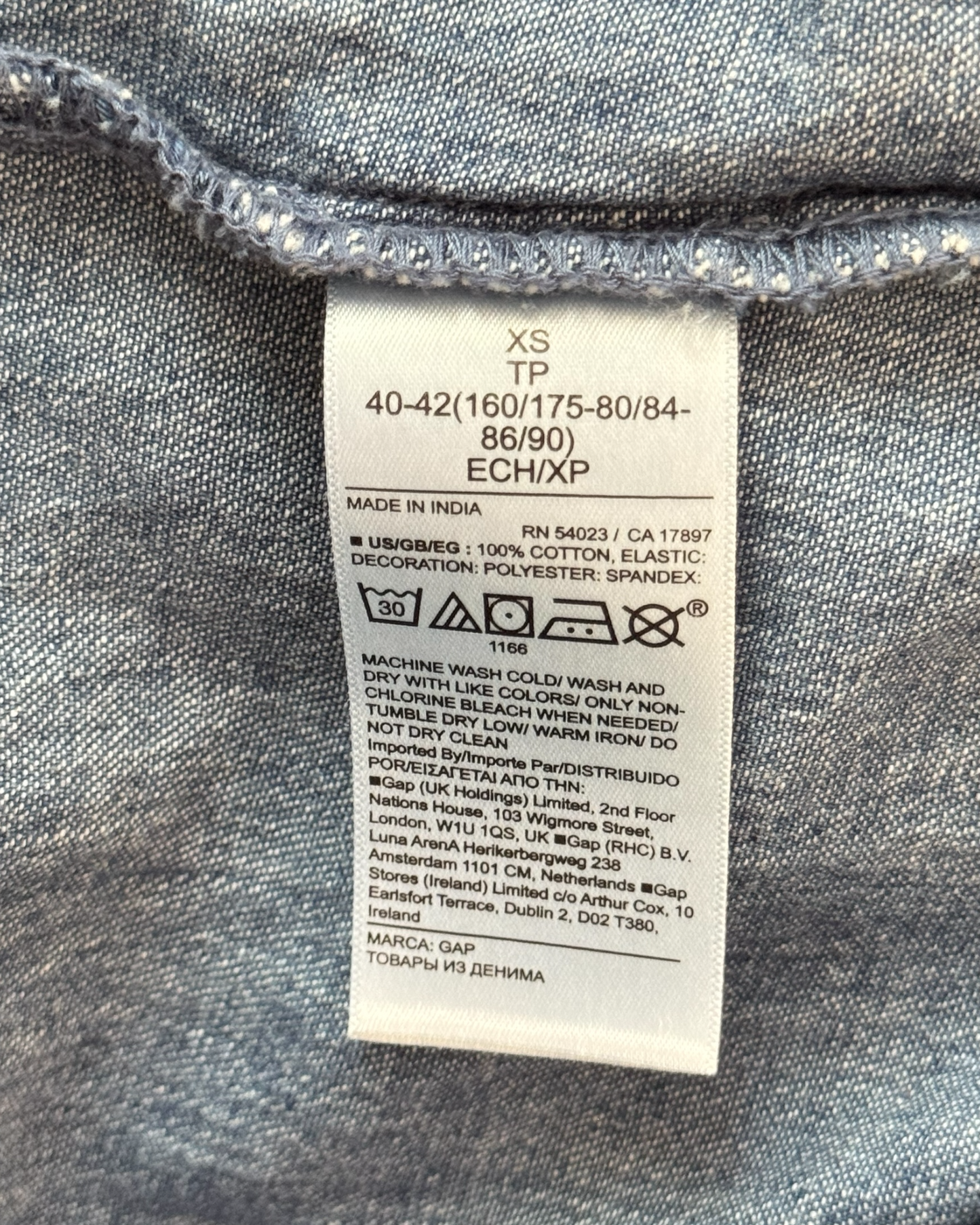 Gap Denim Ruffle Sleeve Smocked Midi Dress (S)