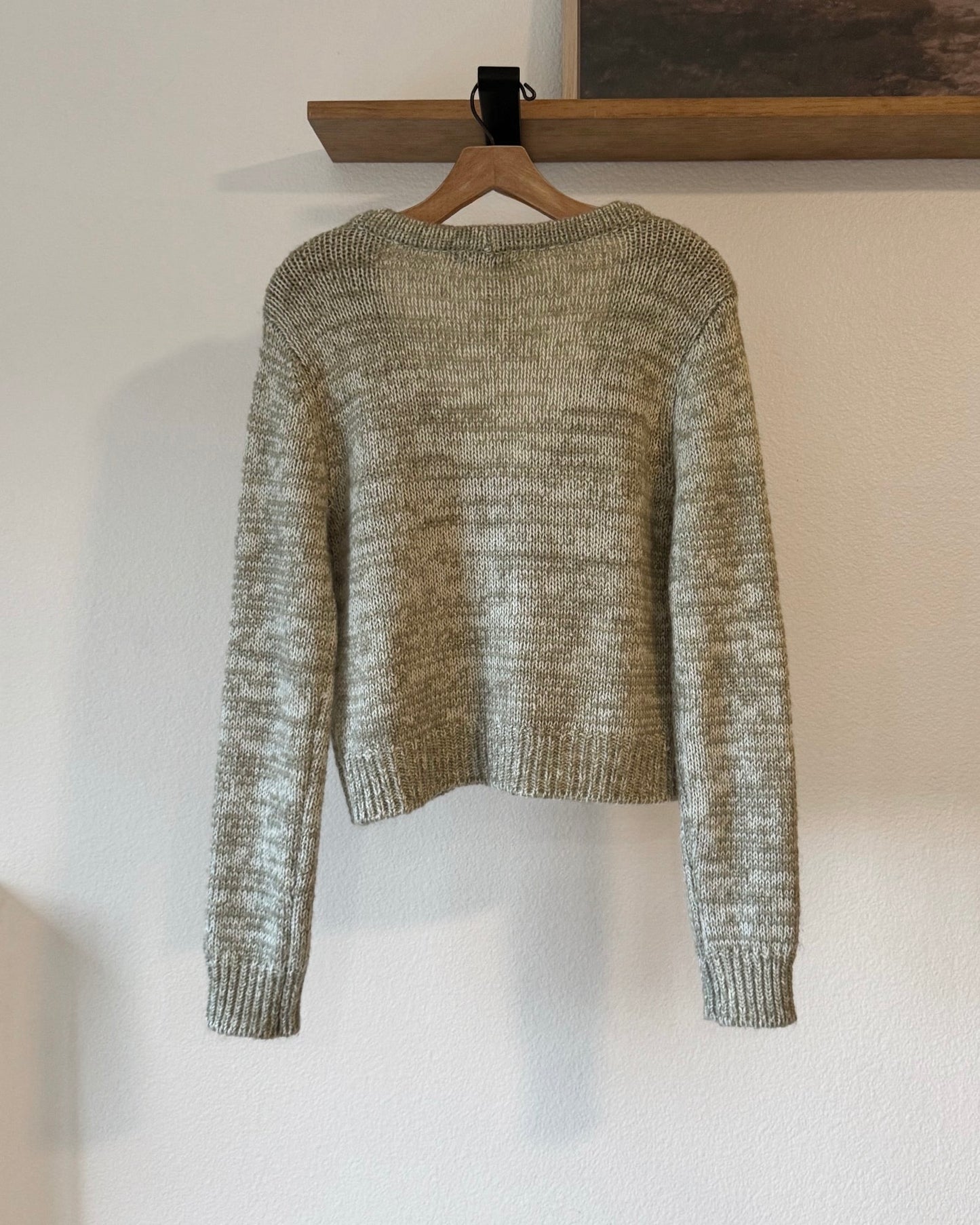 V-Neck Marbled Green Cardigan ( XS)