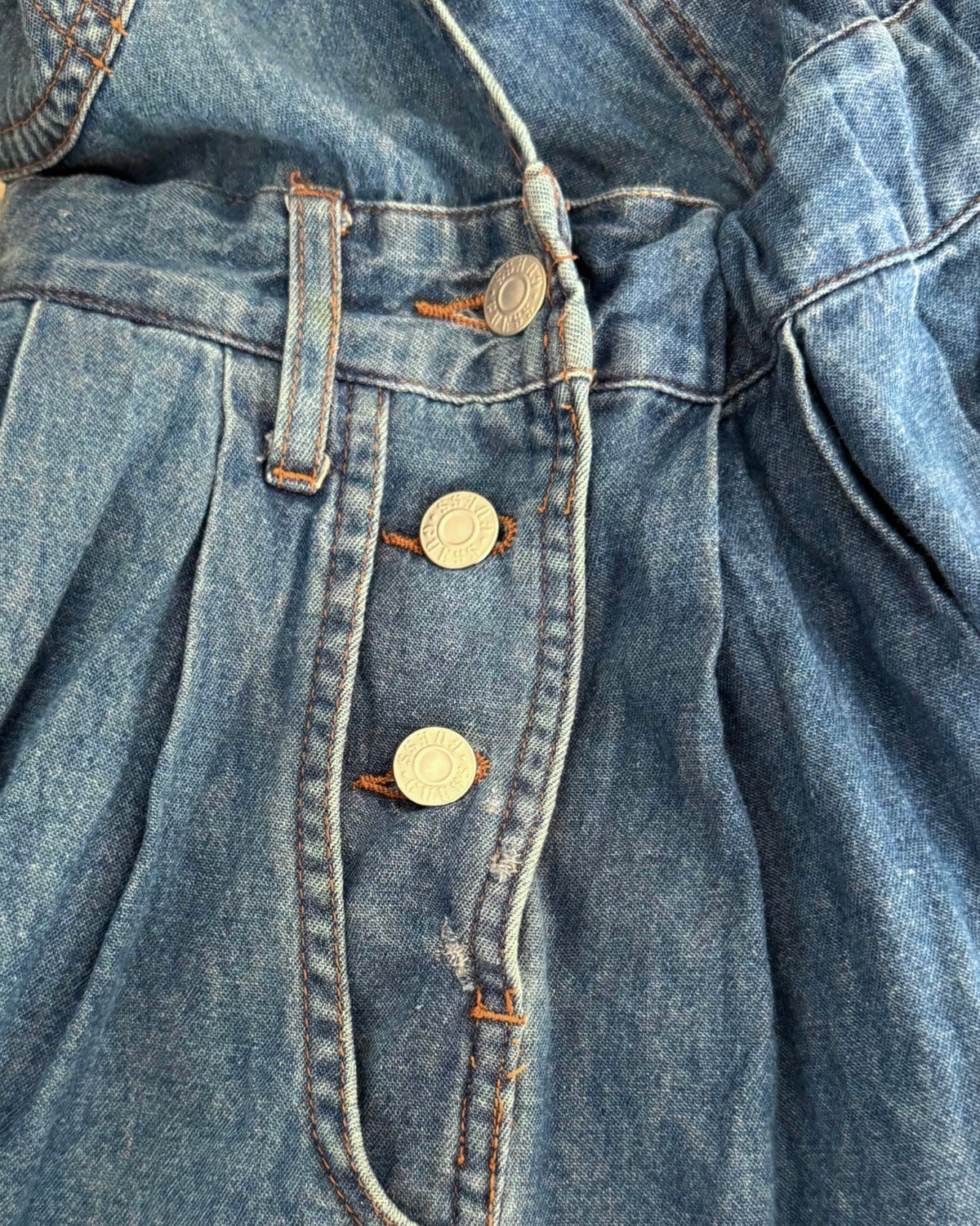Vintage Guess Jeans Blue Denim Overall Dress (S)