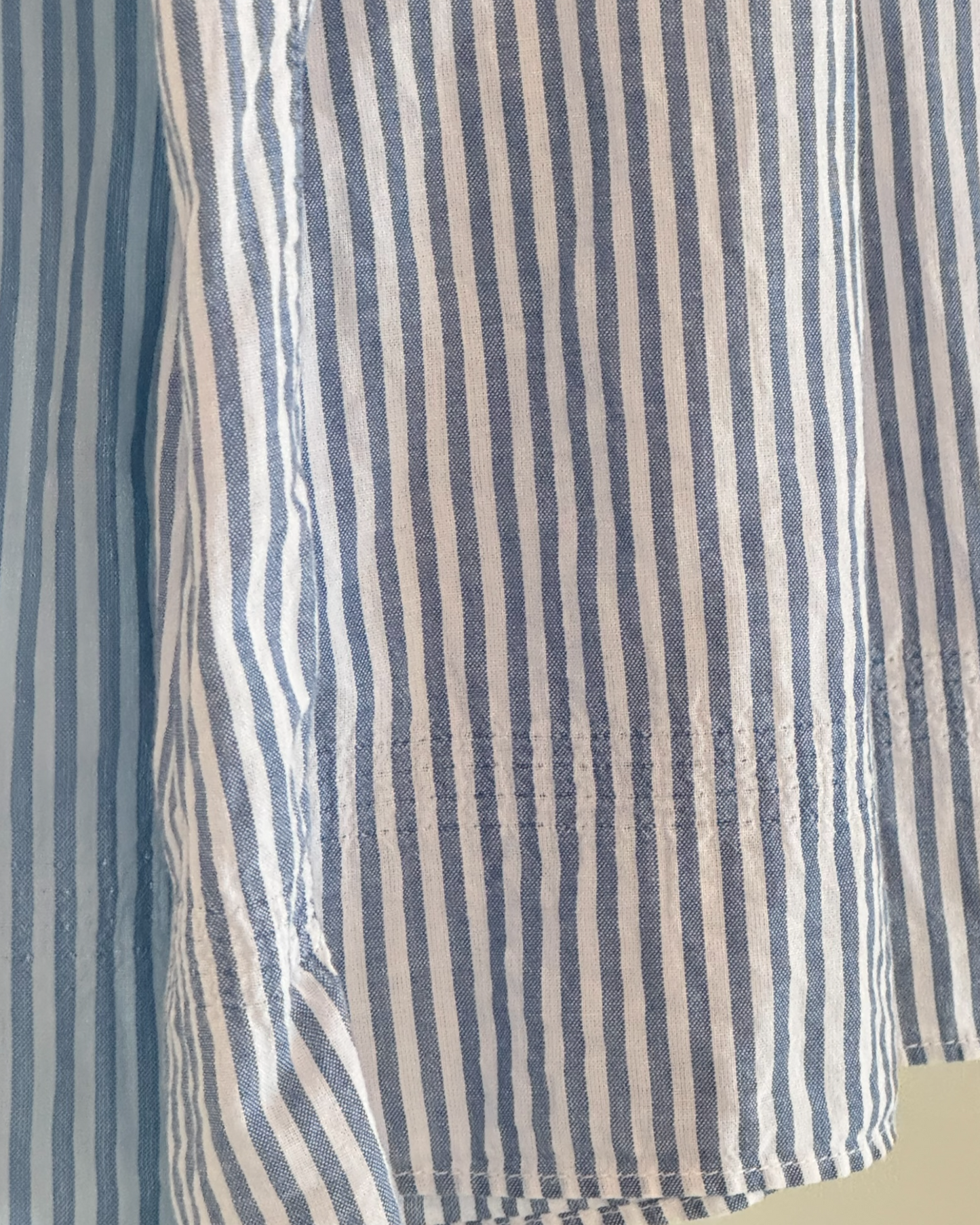 Striped Cotton Peasant Blouse (M)