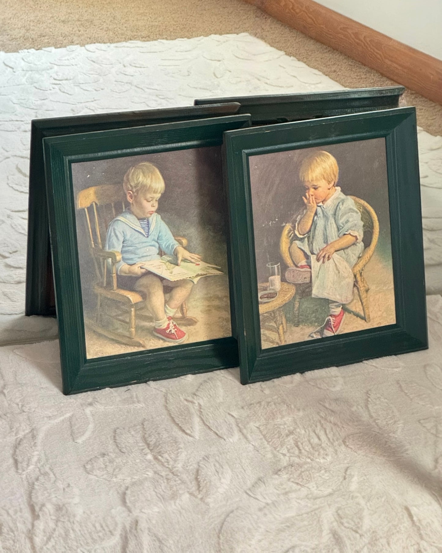 Vintage Framed Artwork, Gretchen and Gary by James Ingwersen (12x10) | Set of 2