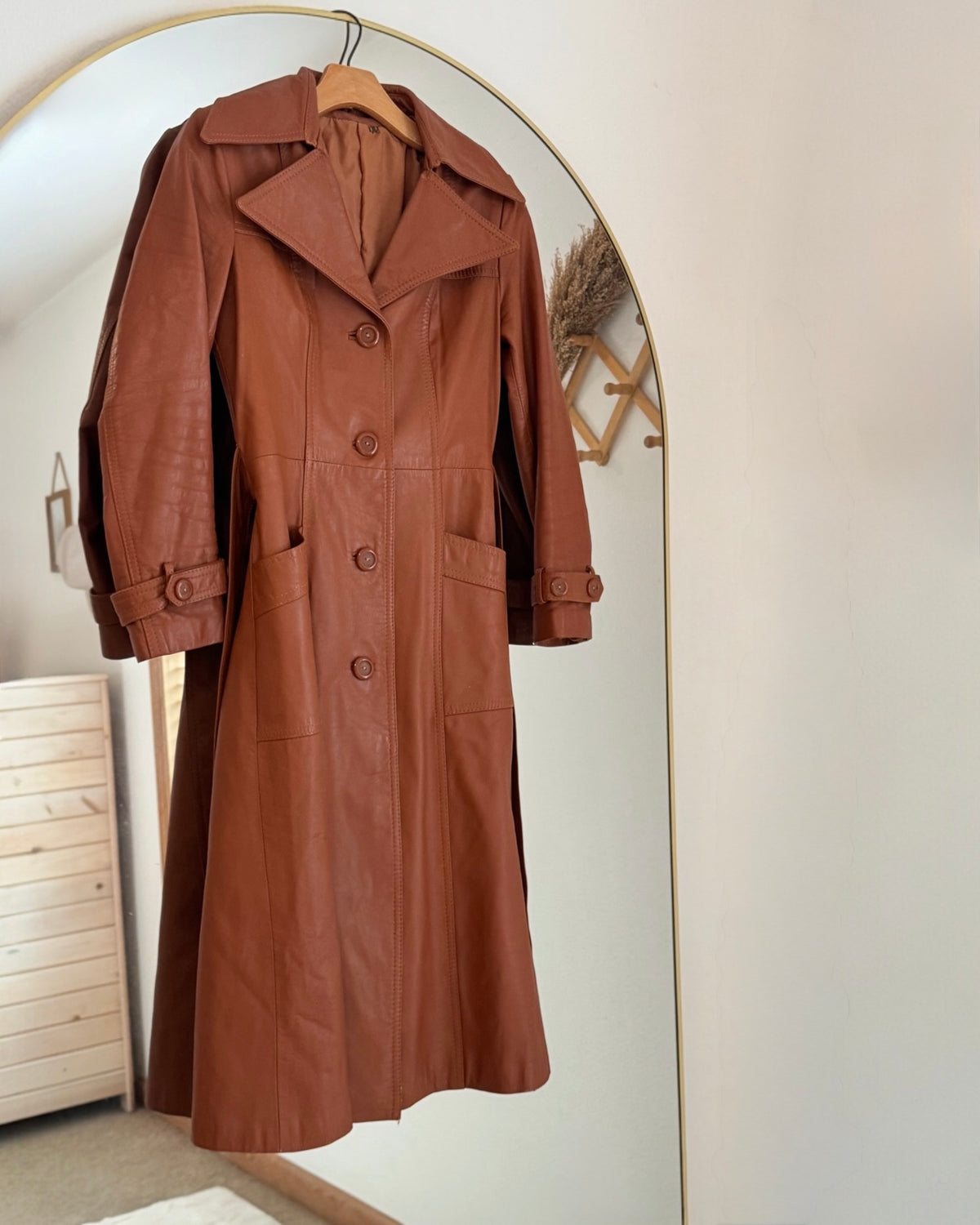 Vintage 1970s Leather Trench Coat (Vintage Sizing  7/8 | Modern Sizing 2-4)