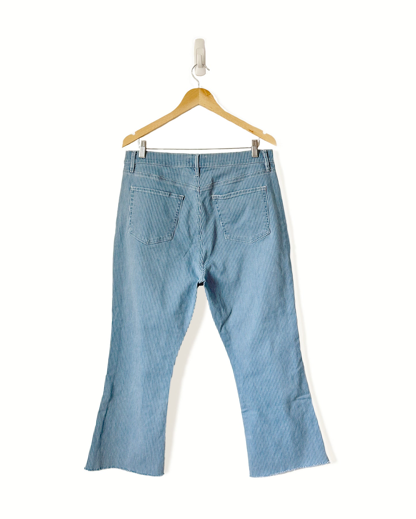 Loft High Rise Kick Crop Jeans in Pinstripe (14)