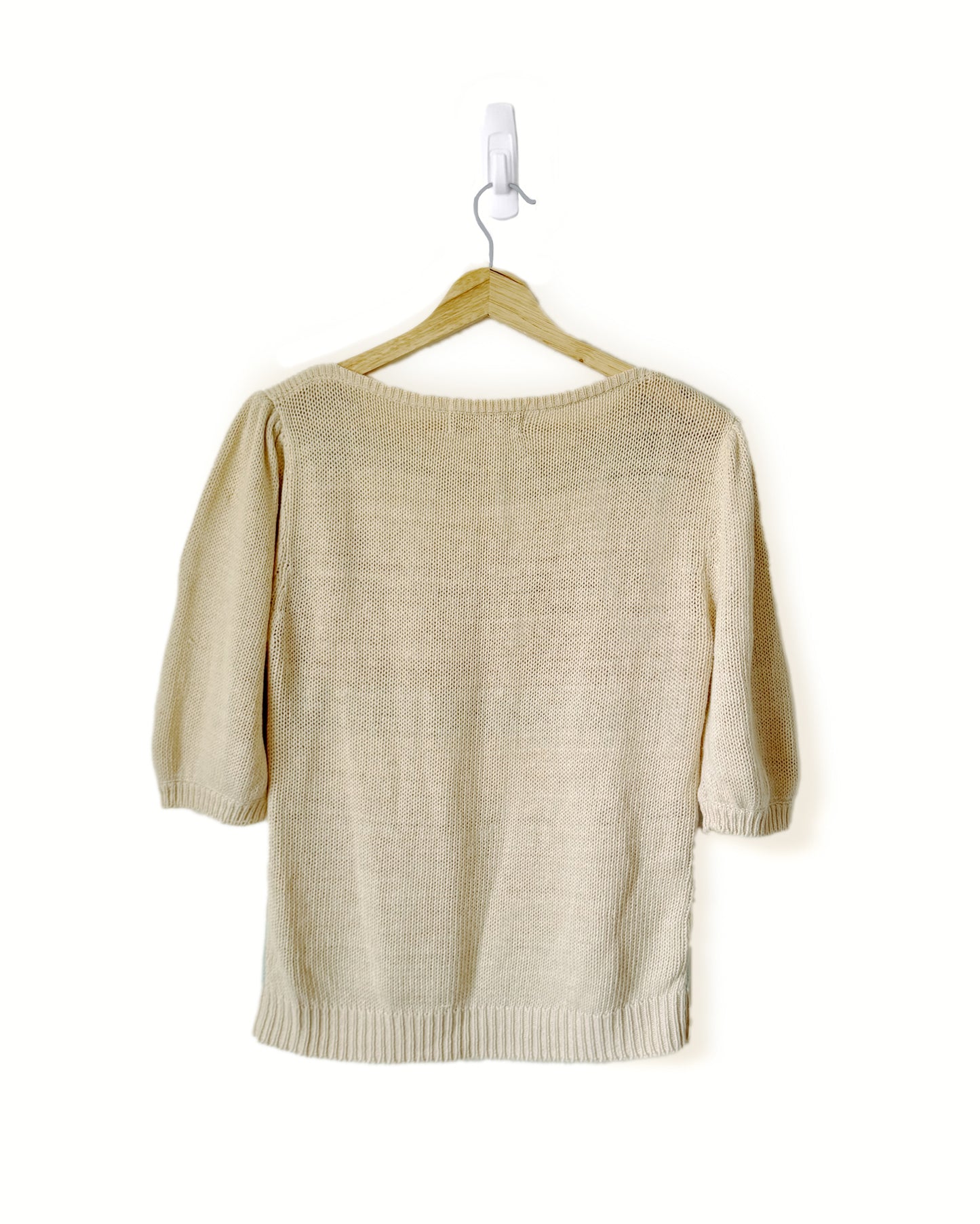 Short Sleeved Natural Fibre Sweater (M)