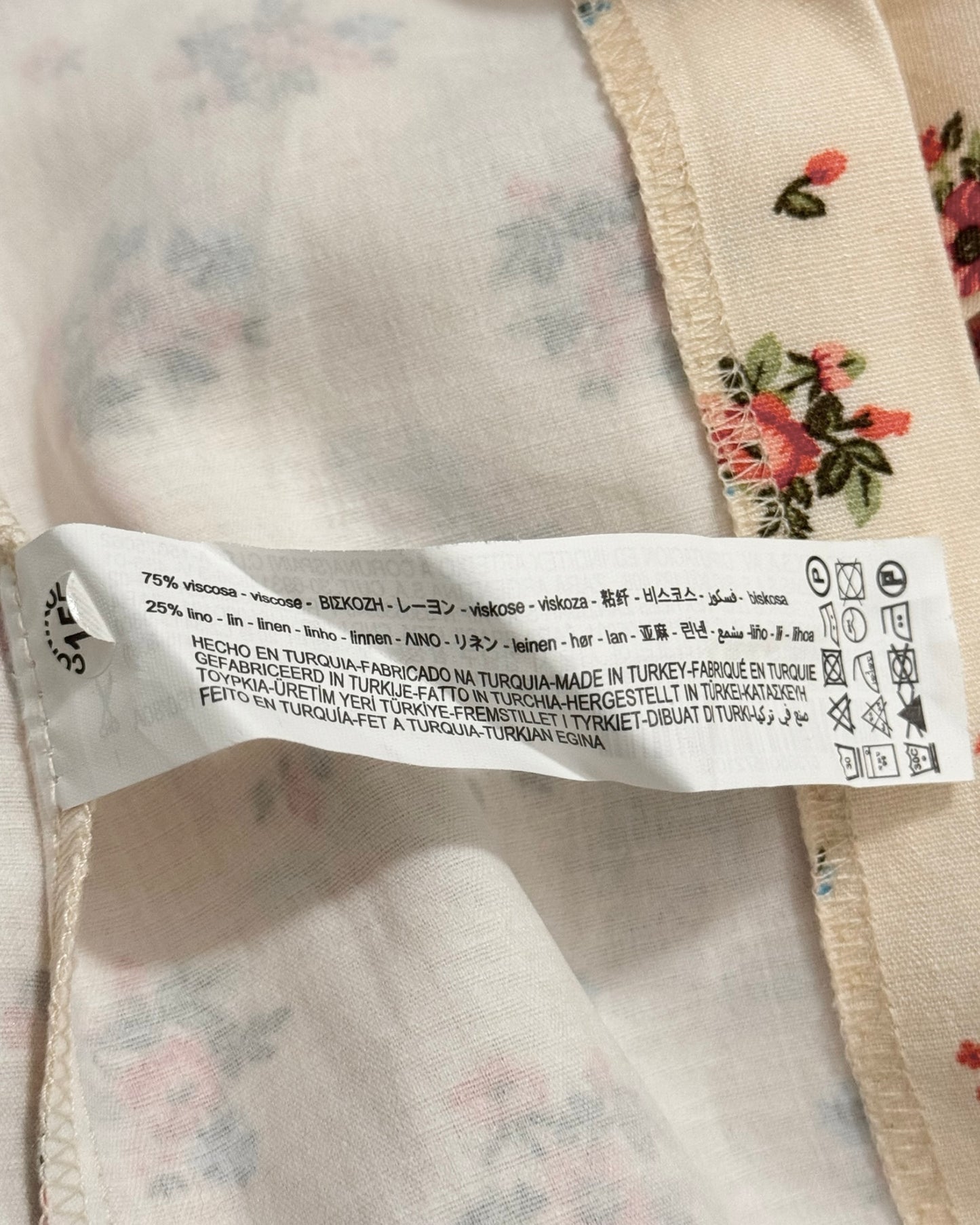 ZARA Floral Linen Blend Dress (XS)