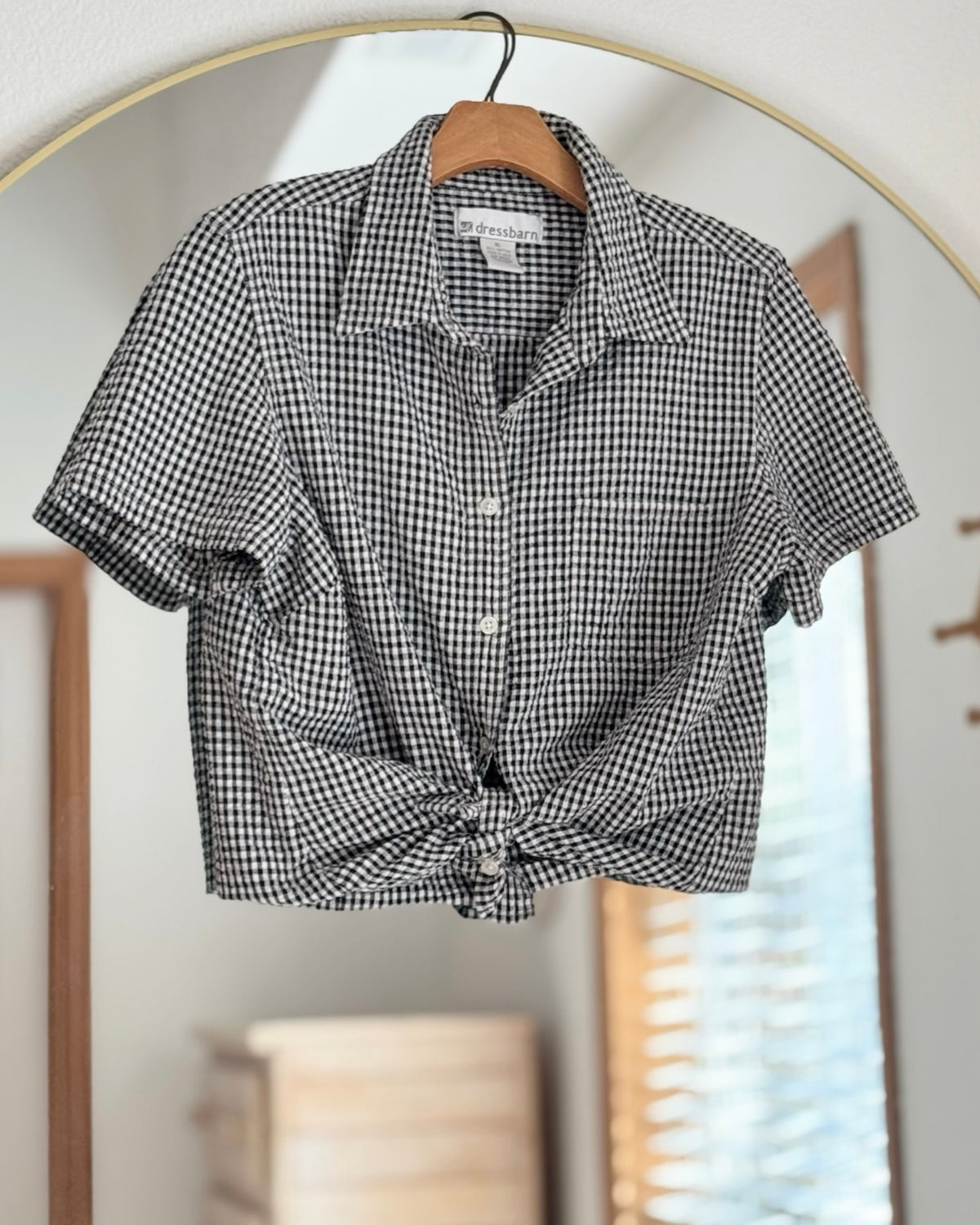 Vintage Gingham Cotton Top (L)