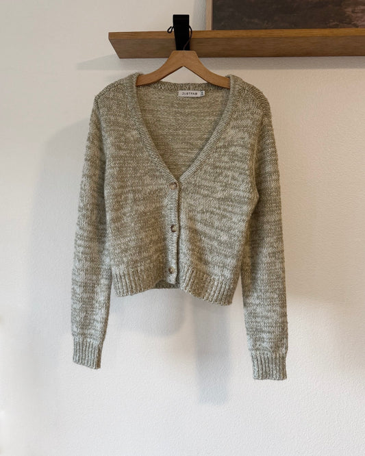 V-Neck Marbled Green Cardigan ( XS)