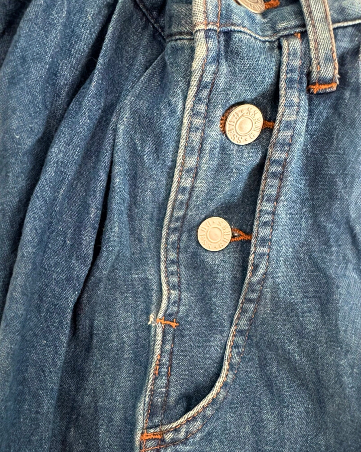 Vintage Guess Jeans Blue Denim Overall Dress (S)