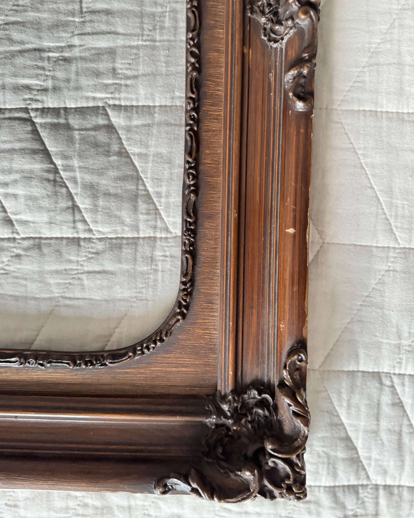 Vintage Wooden Carved Frame (20” x 16”)