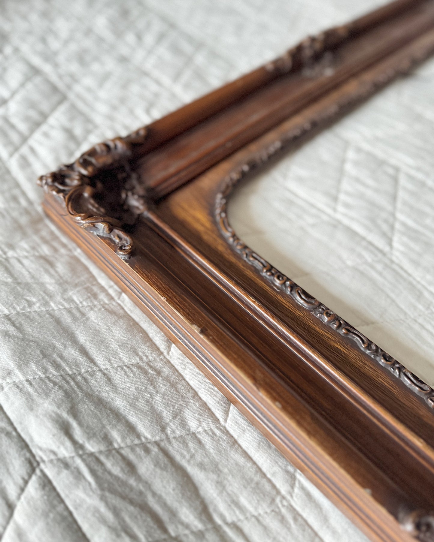 Vintage Wooden Carved Frame (20” x 16”)