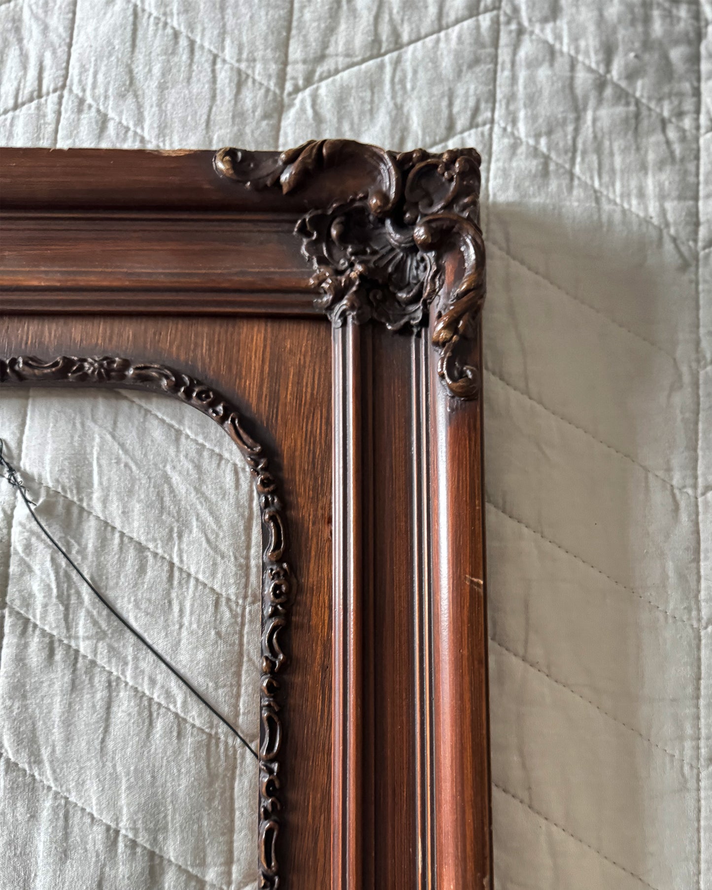 Vintage Wooden Carved Frame (20” x 16”)