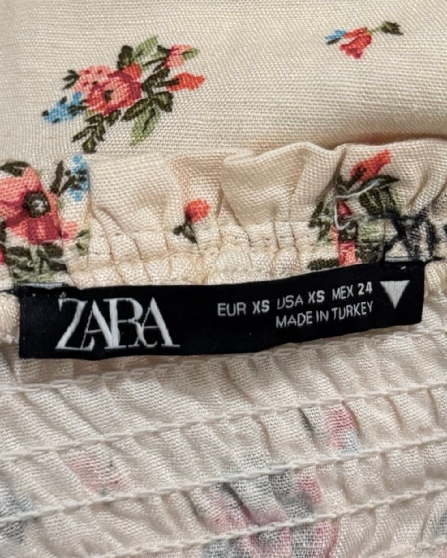 ZARA Floral Linen Blend Dress (XS)