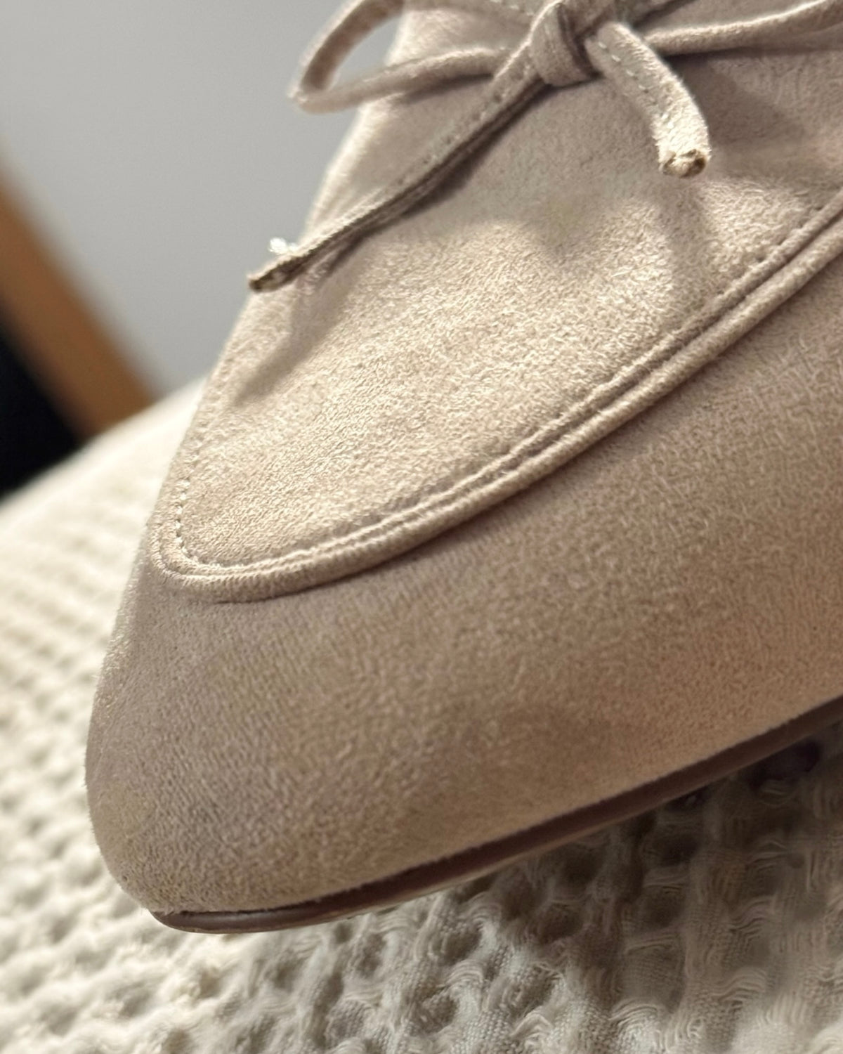J.Crew Suede Bow Almond Toe Flats (9.5)
