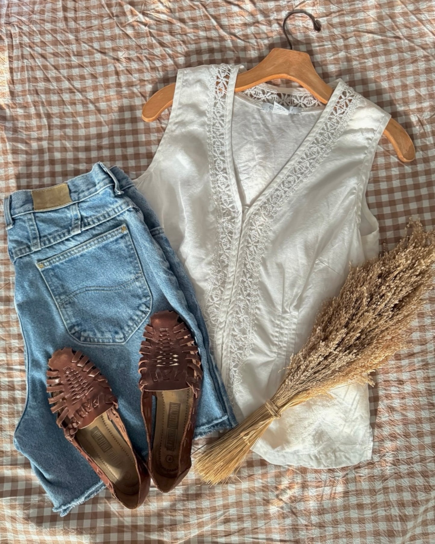 Linen Vest Top  (M)
