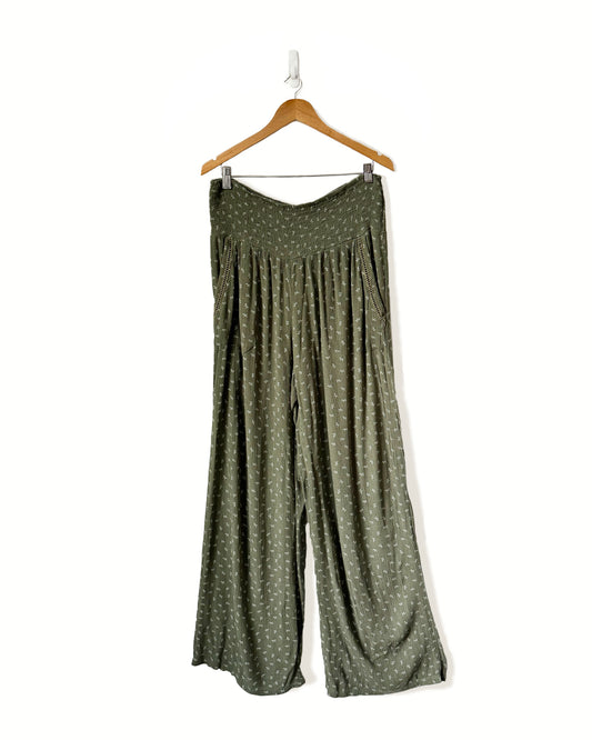 Wide Leg Crepe Pants (S)