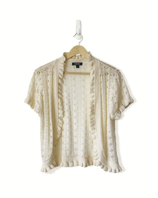 Open Stitch Ruffle Cardigan (L)
