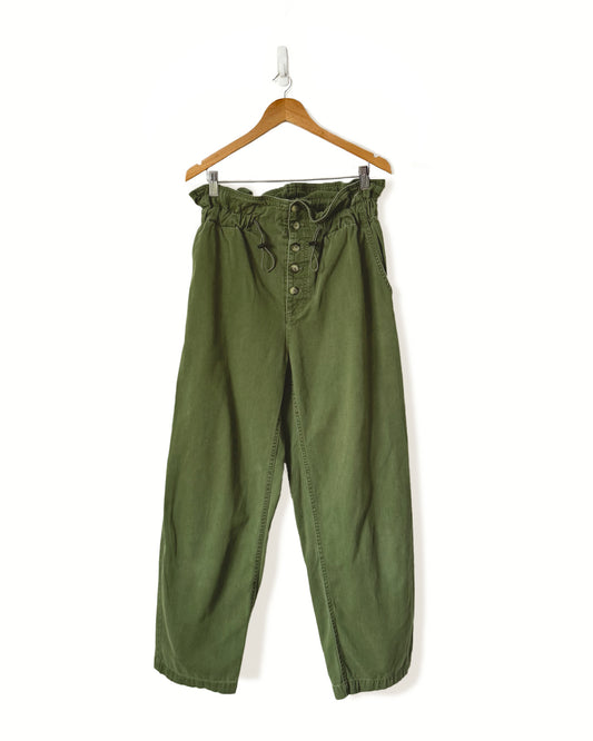 Urban Outfitters Cotton Paper Bag Drawstring Pants (S P)