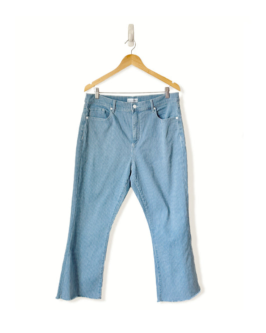 Loft High Rise Kick Crop Jeans in Pinstripe (14)