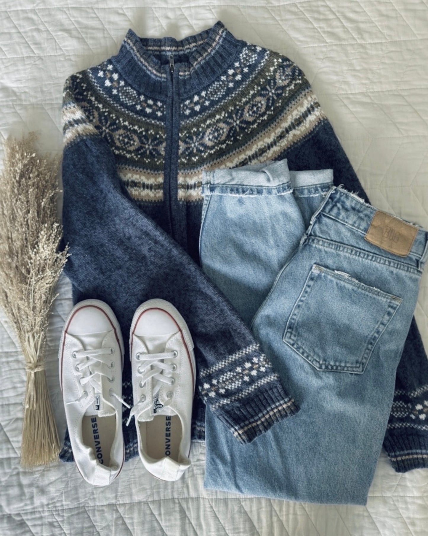 Vintage Fair Isle Cardigan Sweater (XL)