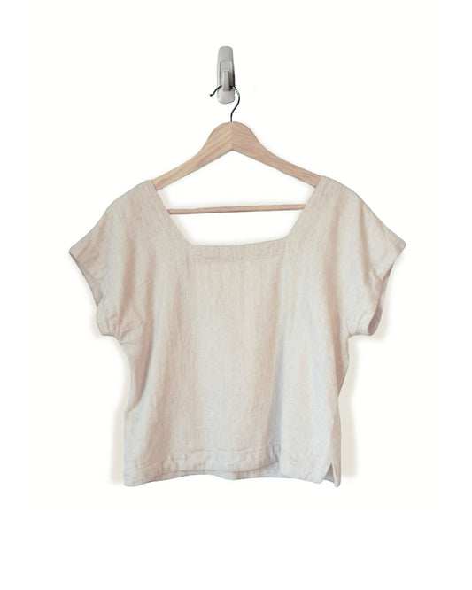 Madewell Natural Linen-Cotton Square-Neck Top (2)