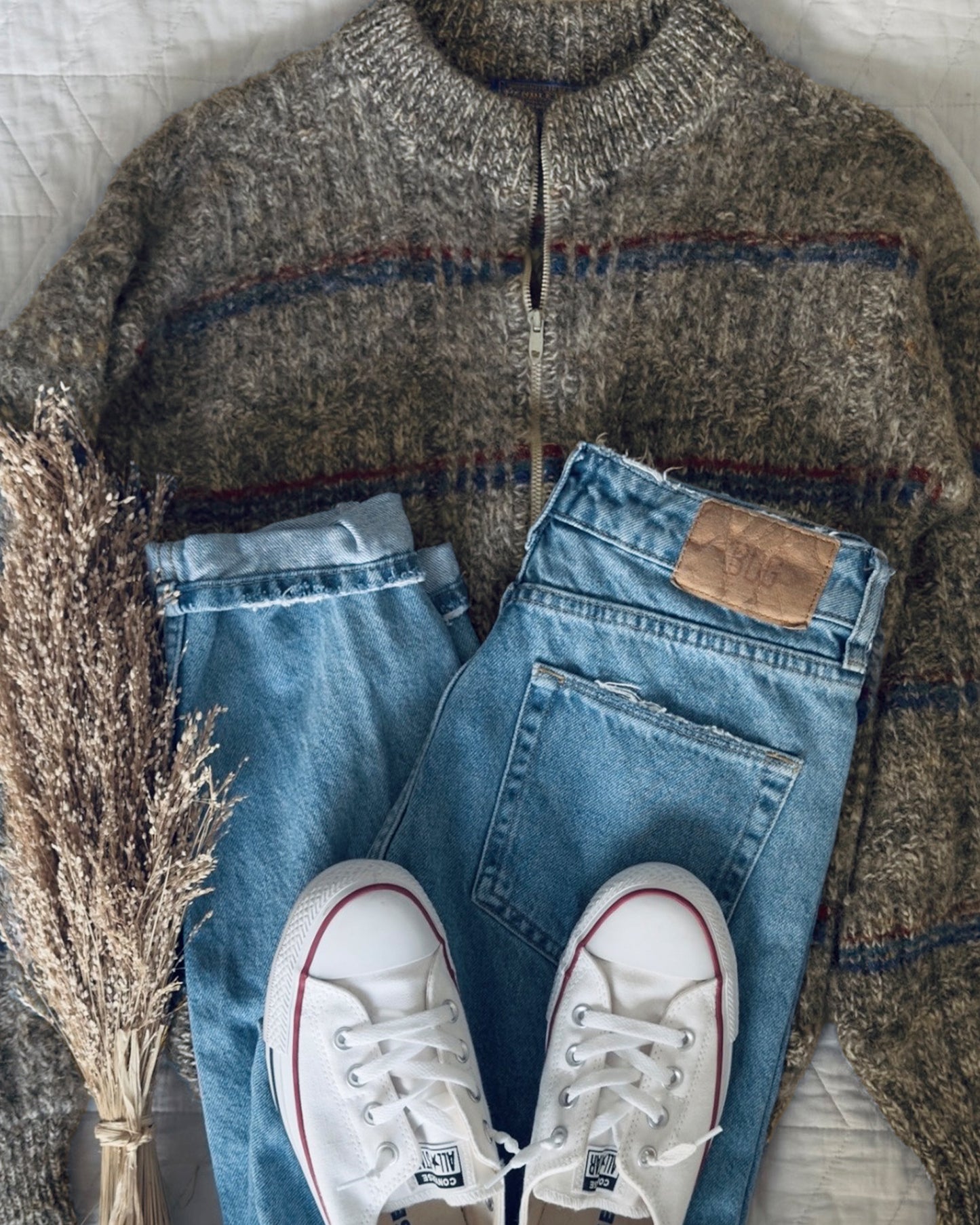 Vintage Pendleton Virgin Wool Zip Cardigan (M)