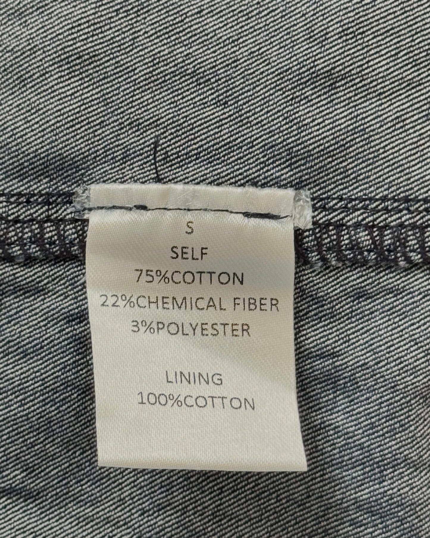 Flutter-Sleeve Denim Buttondown Dress (S)