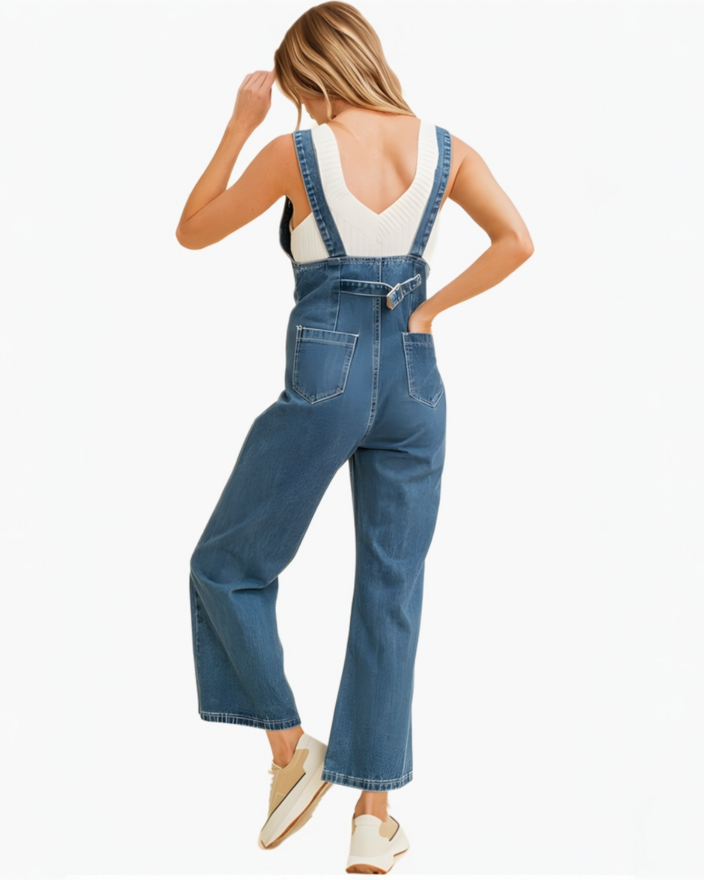 Denim Wide Leg Overalls/Jumpsuit (S)