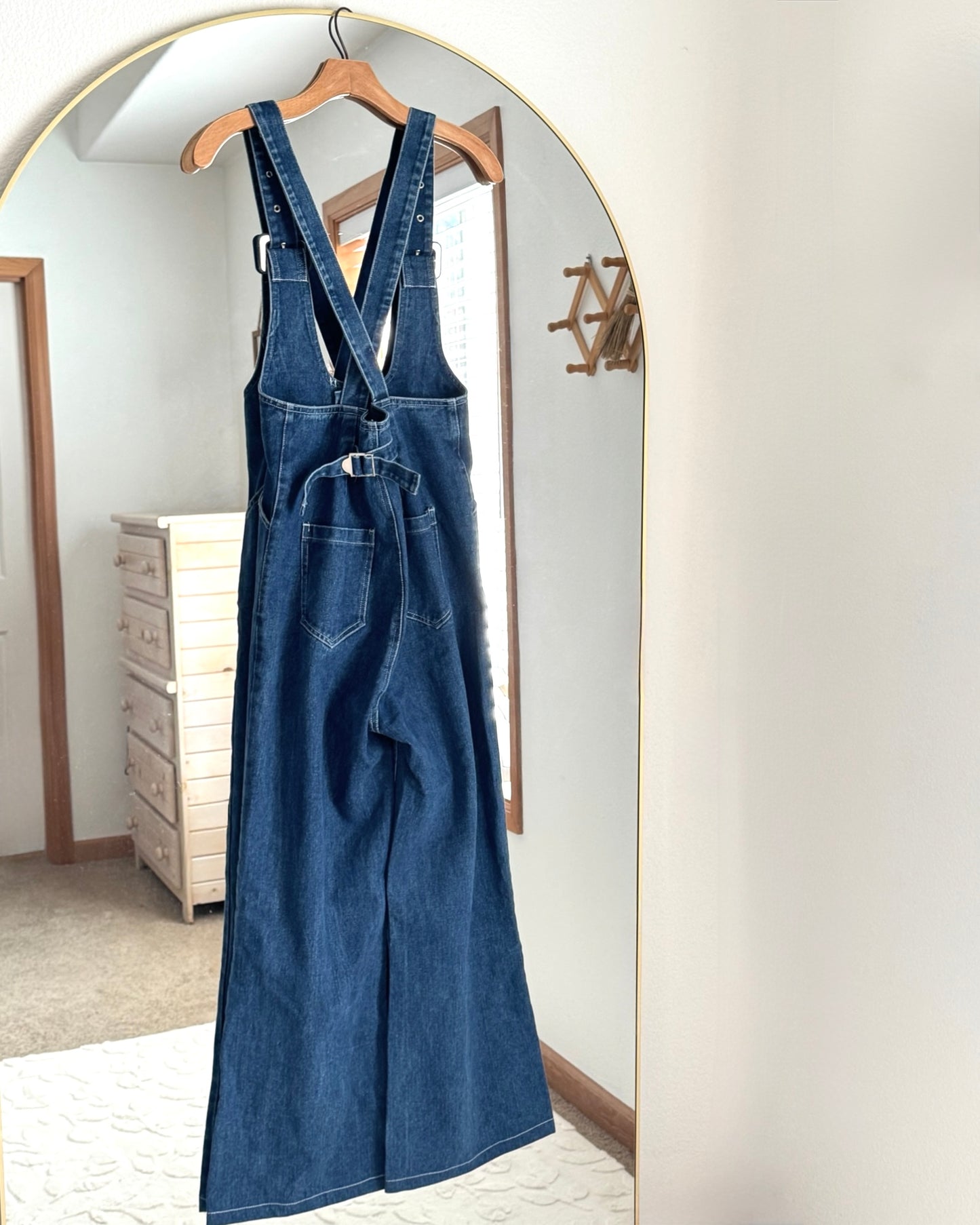 Denim Wide Leg Overalls/Jumpsuit (S)