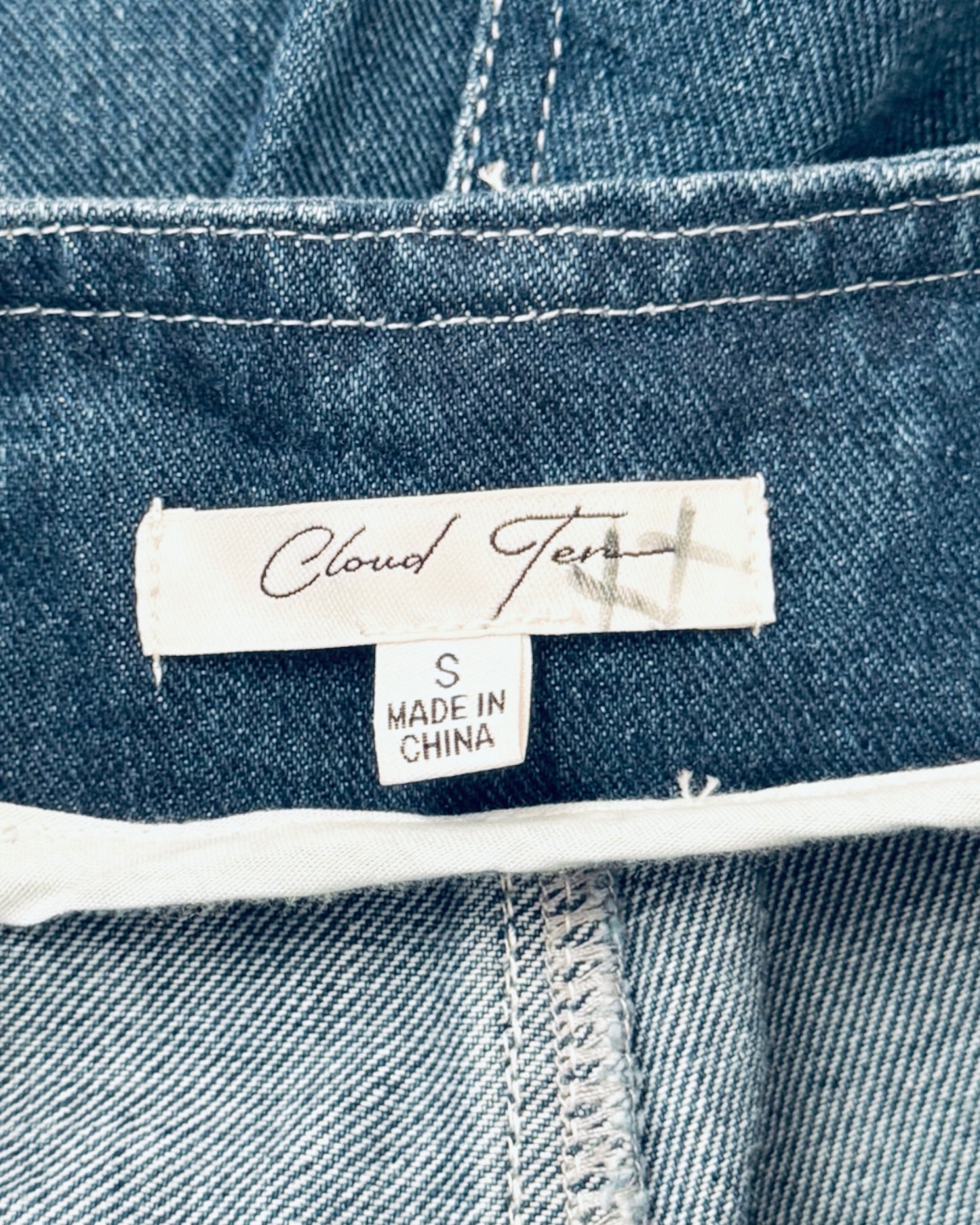 Denim Wide Leg Overalls/Jumpsuit (S)