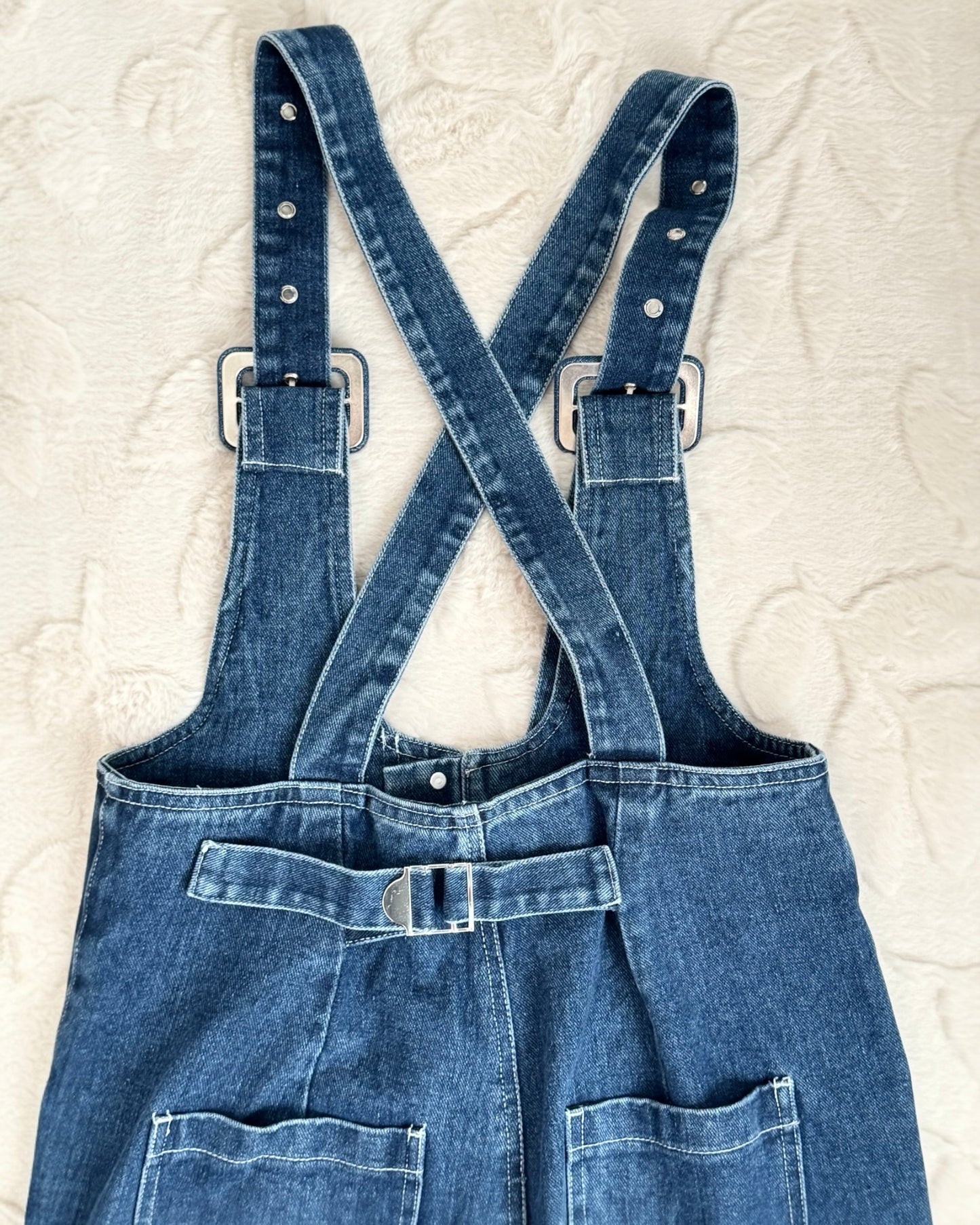 Denim Wide Leg Overalls/Jumpsuit (S)