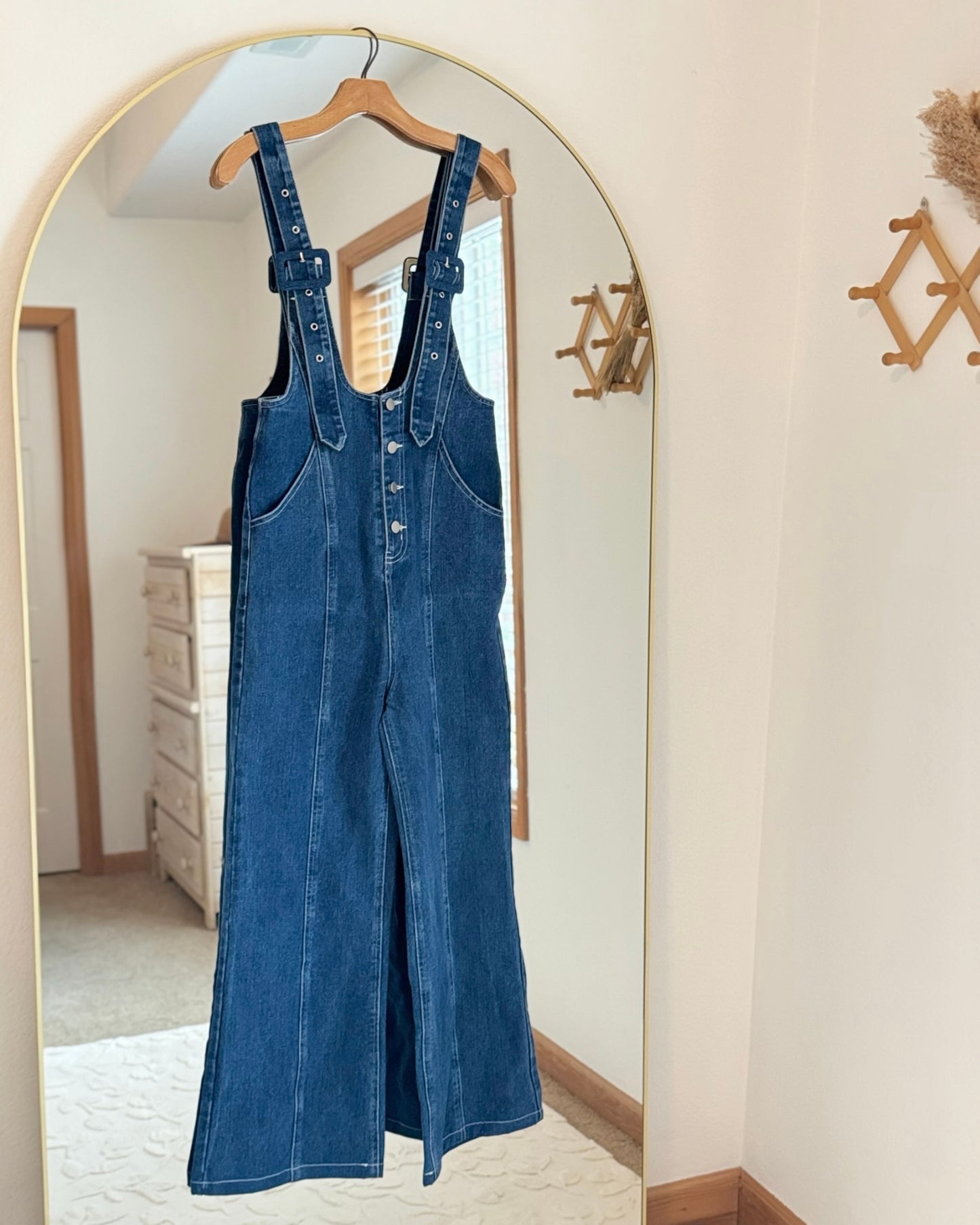 Denim Wide Leg Overalls/Jumpsuit (S)