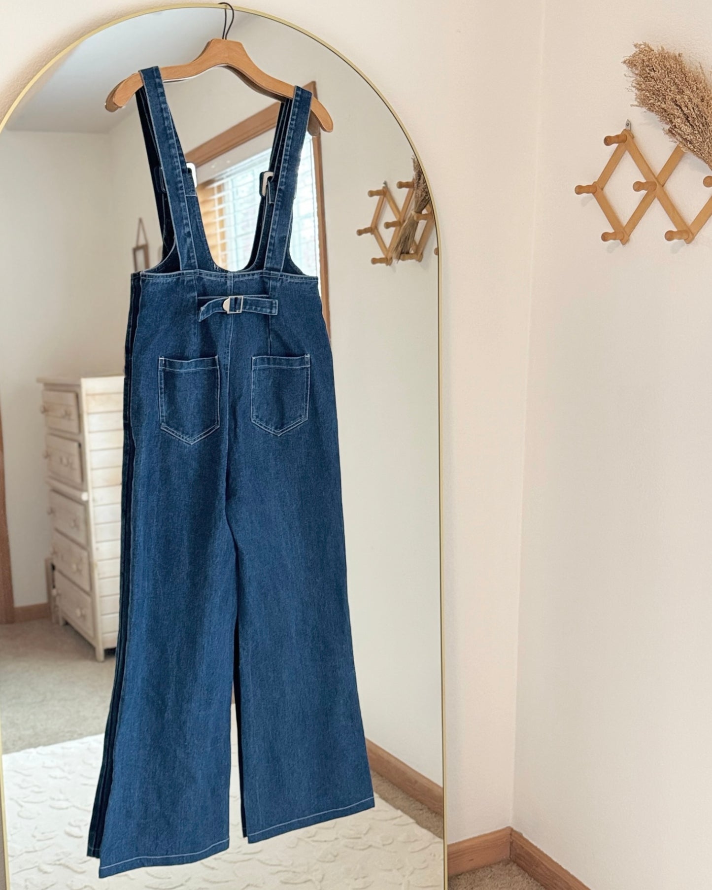 Denim Wide Leg Overalls/Jumpsuit (S)